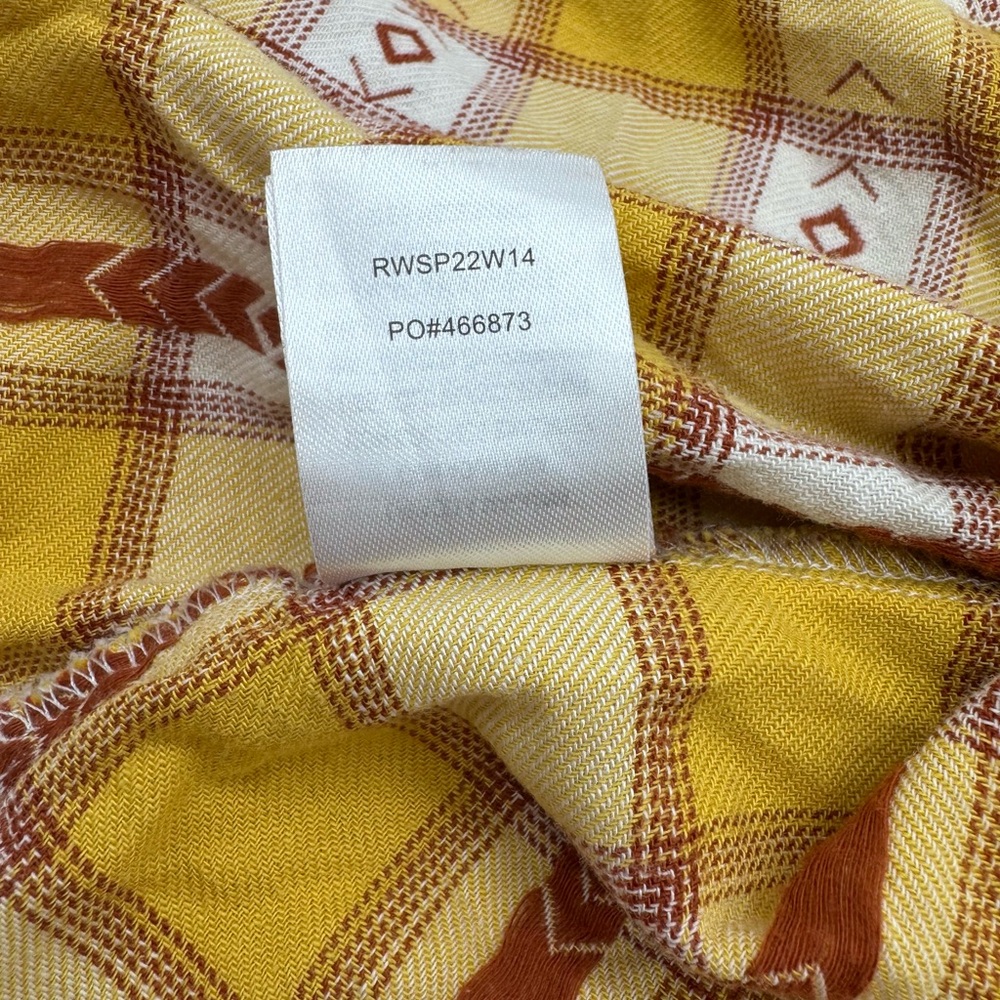 Rank 45 Women's Yellow and Red Plaid Button Down, Pearl Button Shirt, Size Med - Picture 7 of 10
